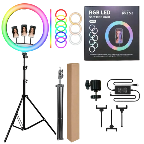 Кольцевая лампа со штативом (36 см) светодиодов RGB LJJ-36 000073460 фото