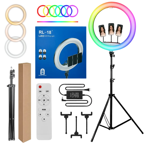 Кольцевая лампа со штативом (46 см) светодиодная RGB RL-18 000069277 фото
