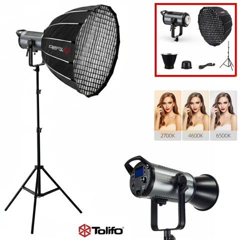 Комплект видео-света Soft Box 90 см. прожектор Tolifo LED KW200B и штатив 000078780 фото