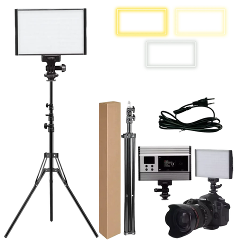 Світлодіодна LED панель зі штативом+батарея F-550 (2400мАг) PT-15B Pro 000079404 фото
